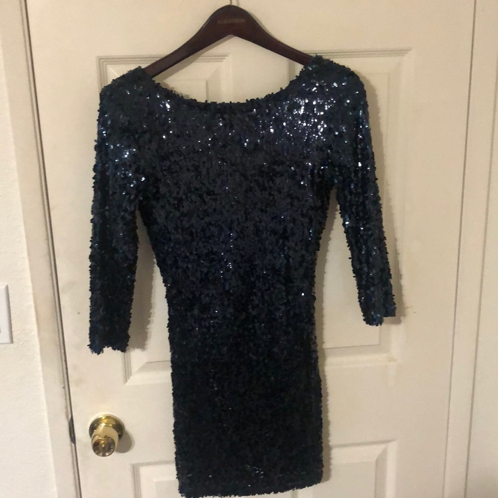 Rubber ducky Productions Blue sequin dress